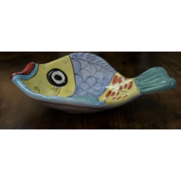 Vintage Italian Vietri Desuir Hand-Painted Ceramic WALL PLAQUE 3D - Picture 5 of 7